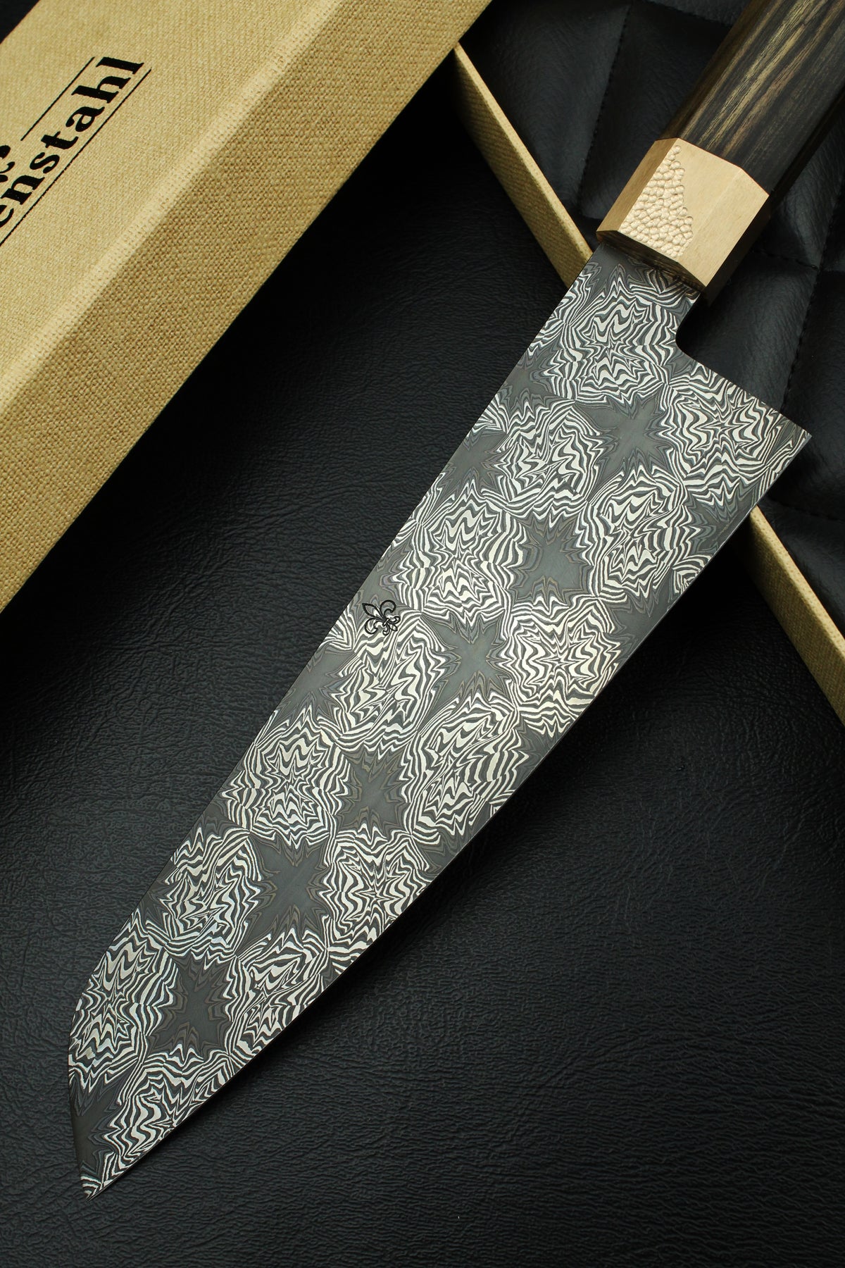 Santoku Black Star Schwarz-Weißes Ebenholz