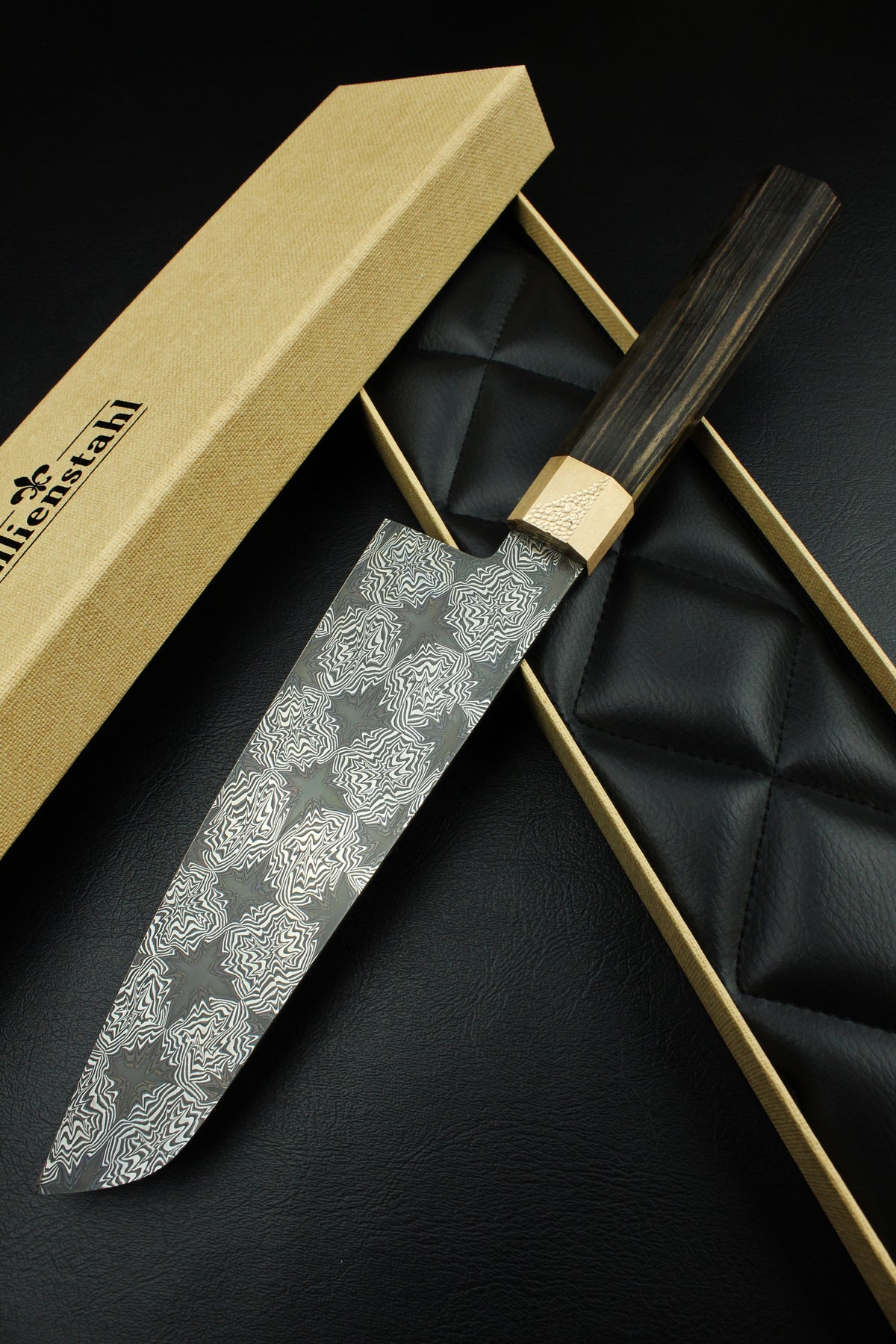 Santoku Black Star Schwarz-Weißes Ebenholz