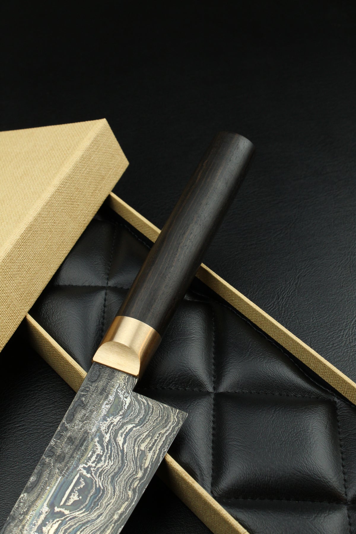 Damascus-Gyuto HK aus schwarzem Ebenholz 1,4