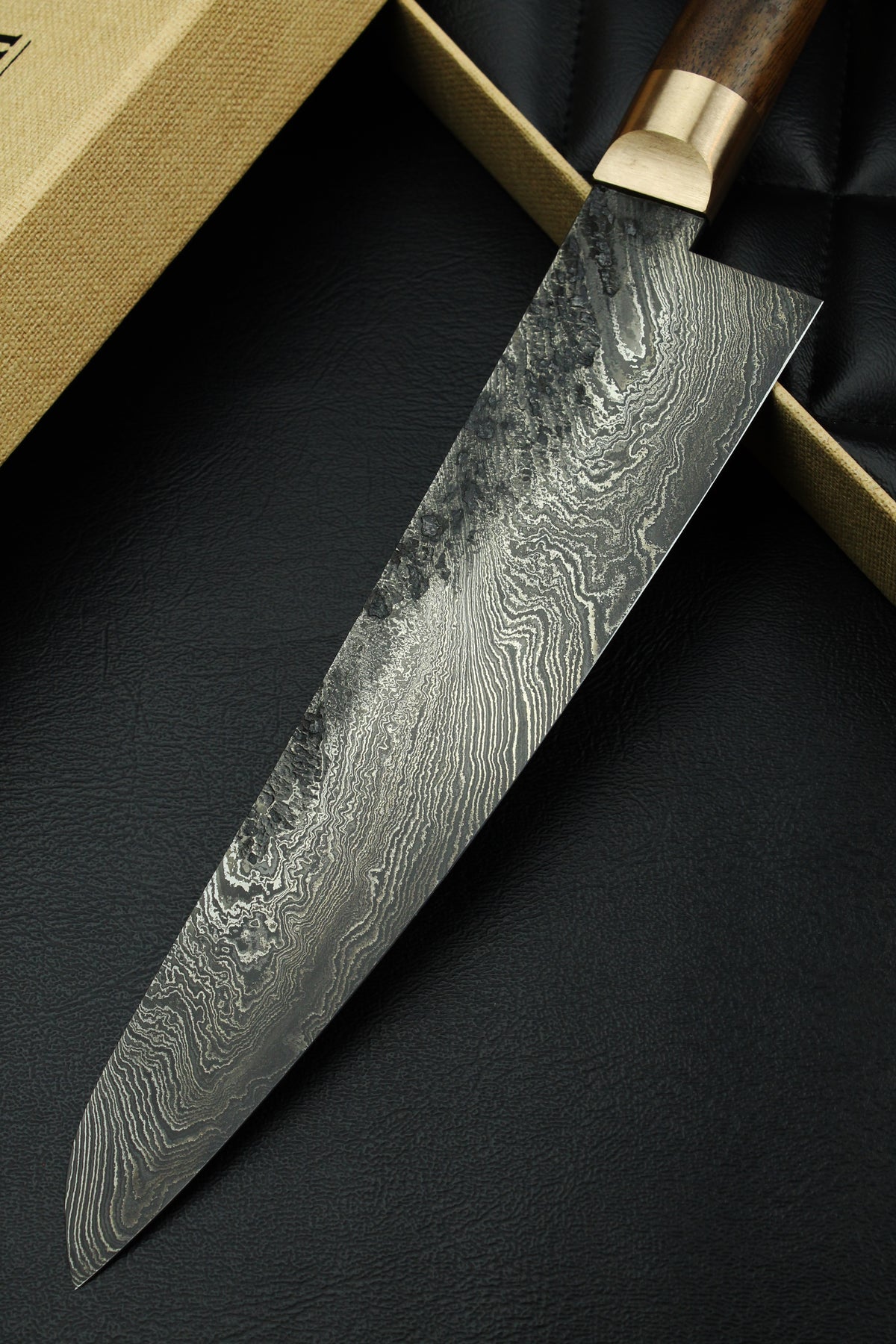 Gyutoknife Damascus HL Torsion Walnuss 1.0