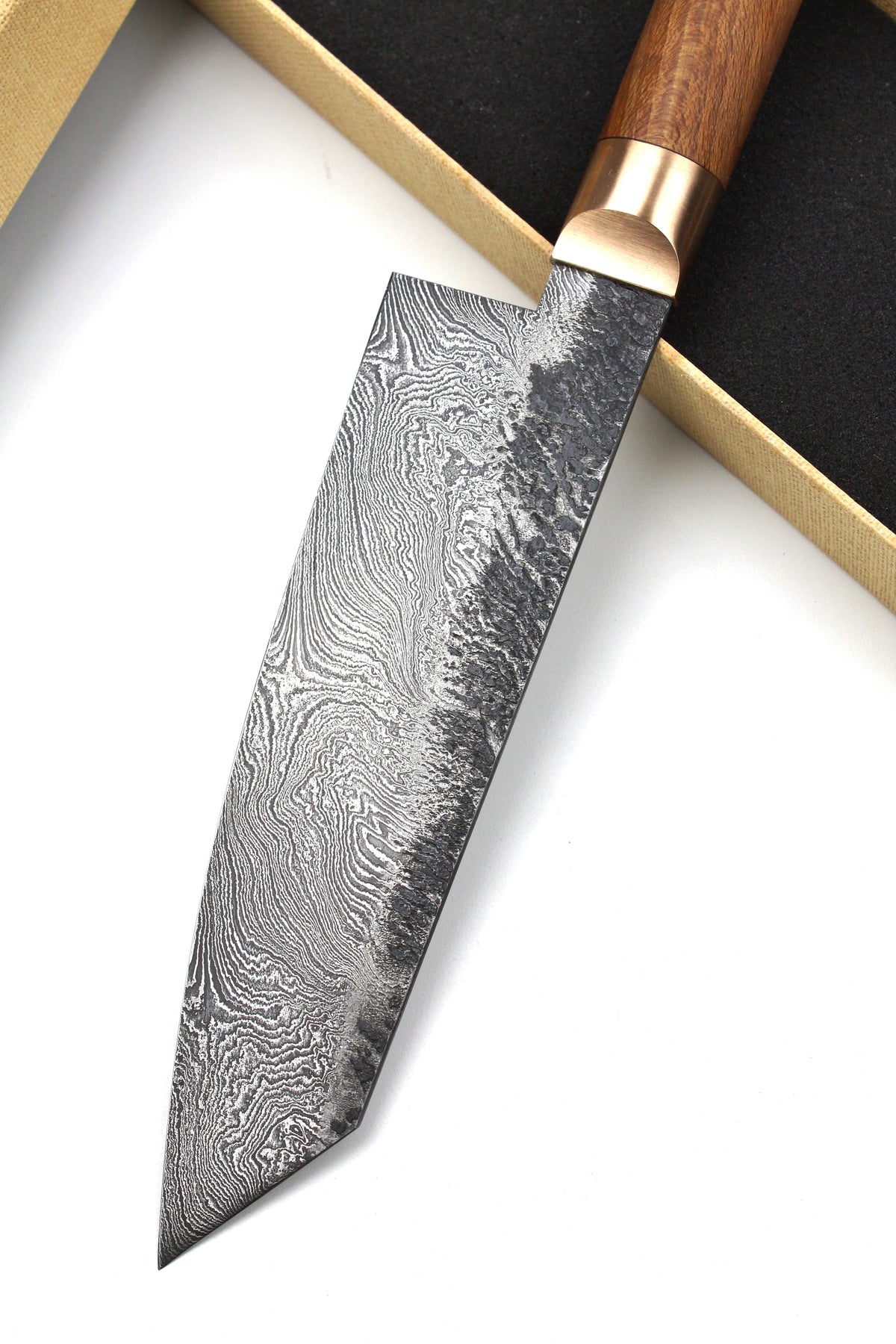 Damast Santoku 320L Ulmenholz