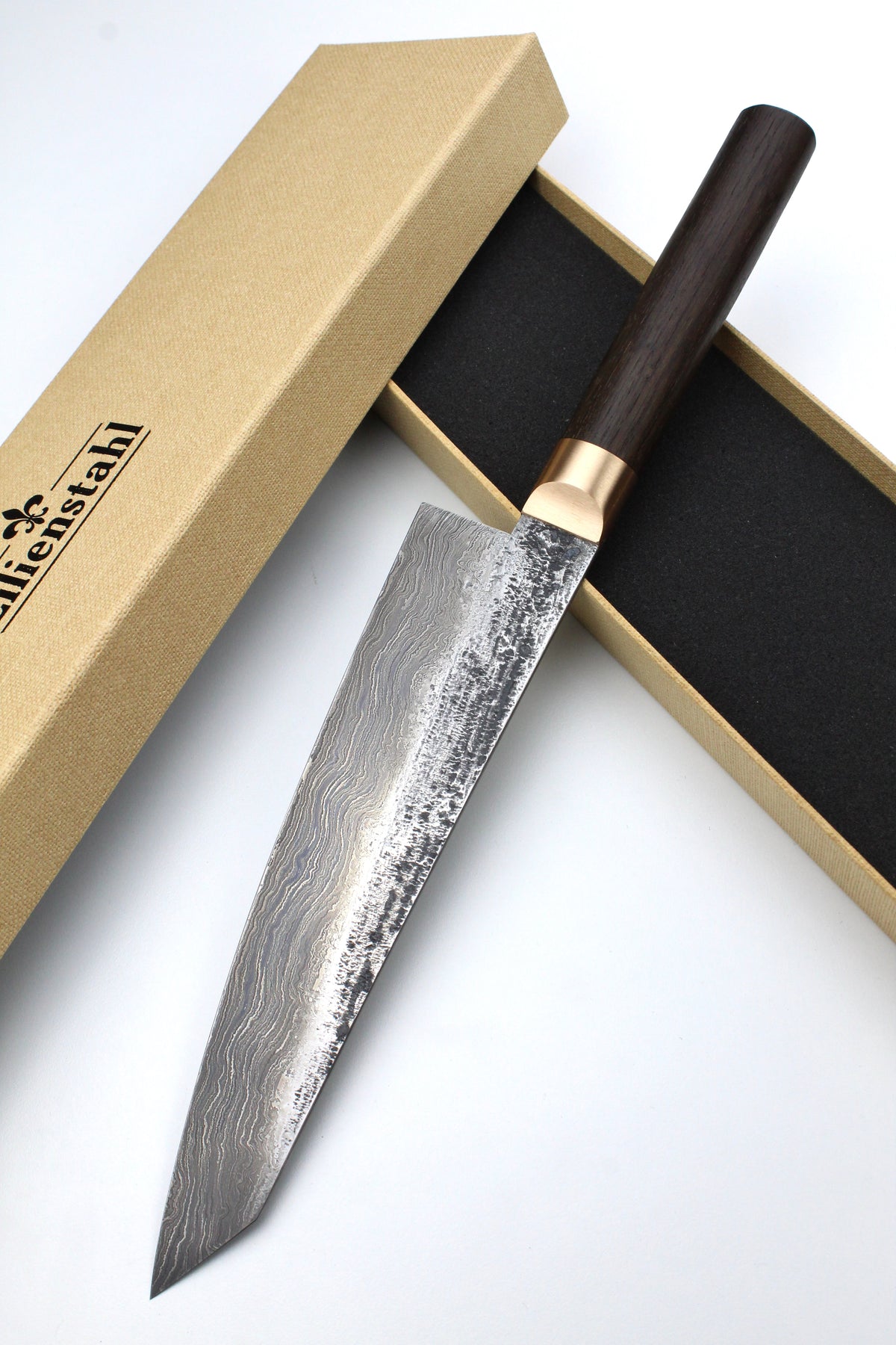 Gyuto Damast Bog Oak oval