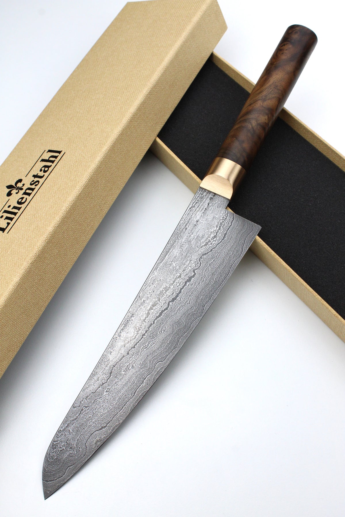 Gyuto Damast 500L Walnuss