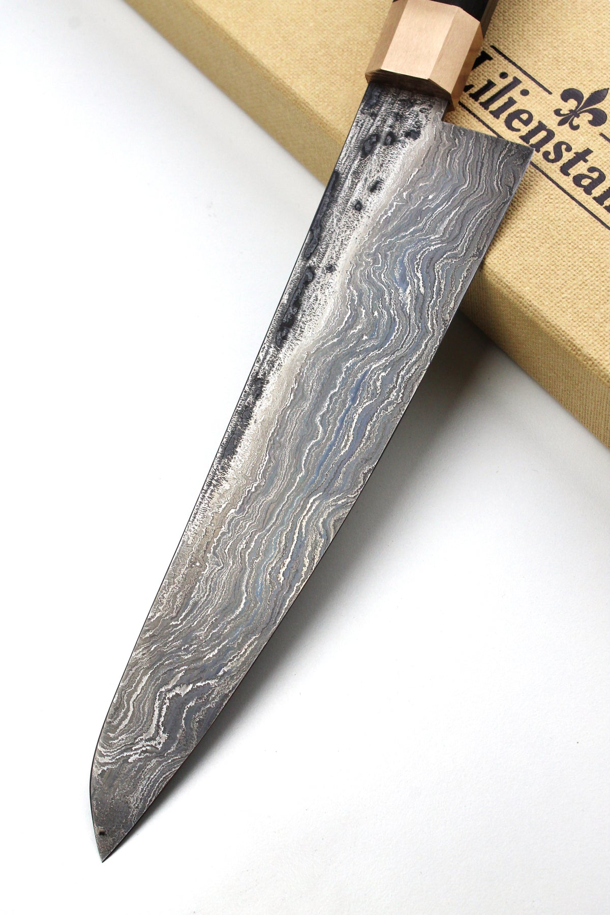 Damast-Gyuto aus Torfholzeiche, Octagonal