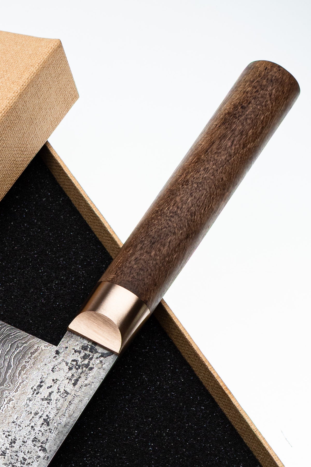 Damast-Santoku 500L Walnuss
