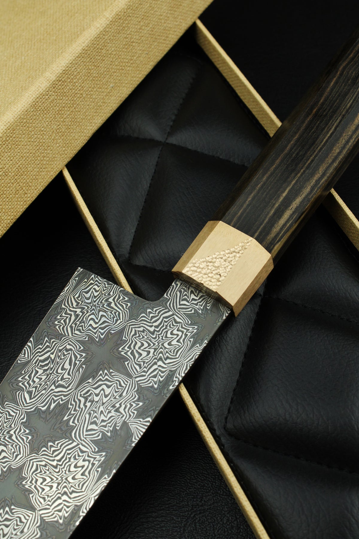 Santoku Black Star Schwarz-Weißes Ebenholz