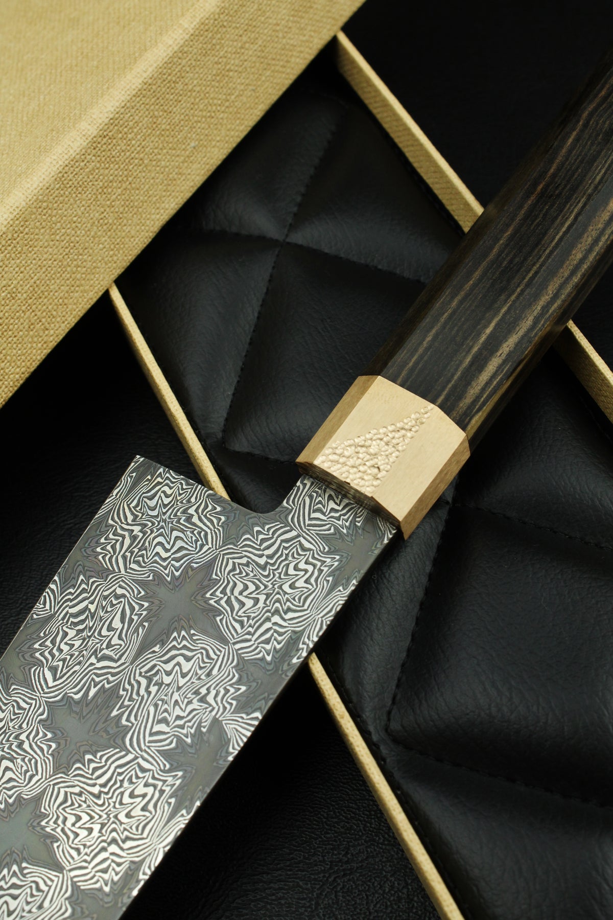 Santoku Black Star Schwarz-Weißes Ebenholz