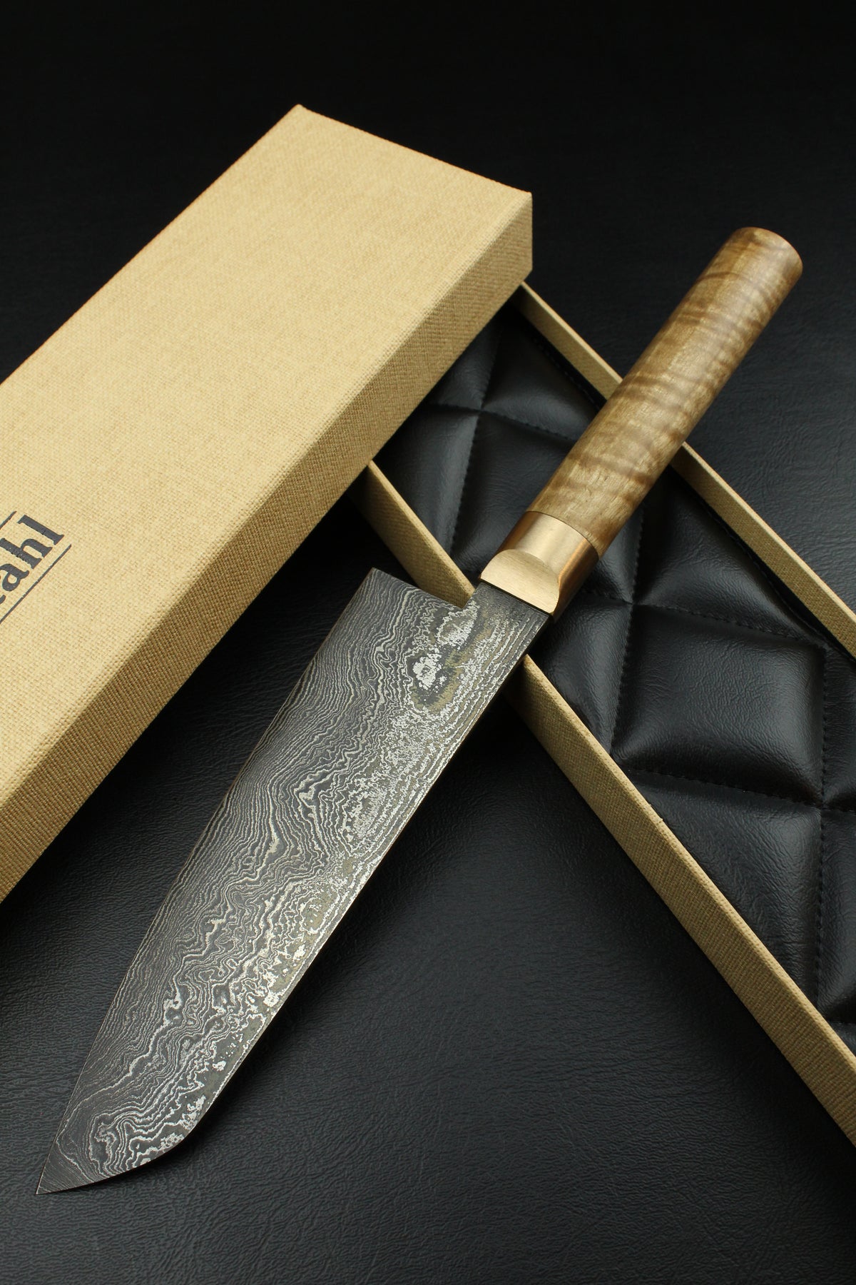 Damast-Santoku 500L German GR-Walnuss