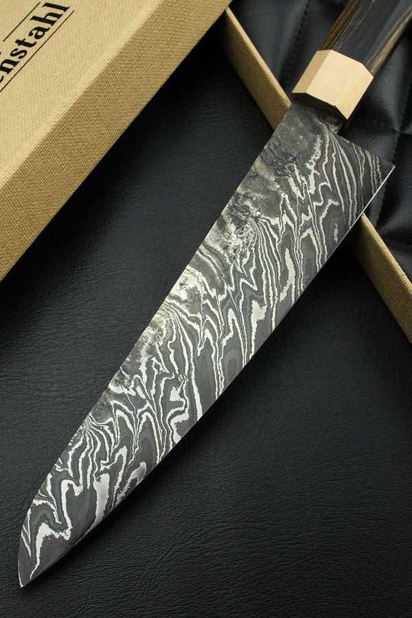 Damascus Gyuto B&WEbony Octagonal