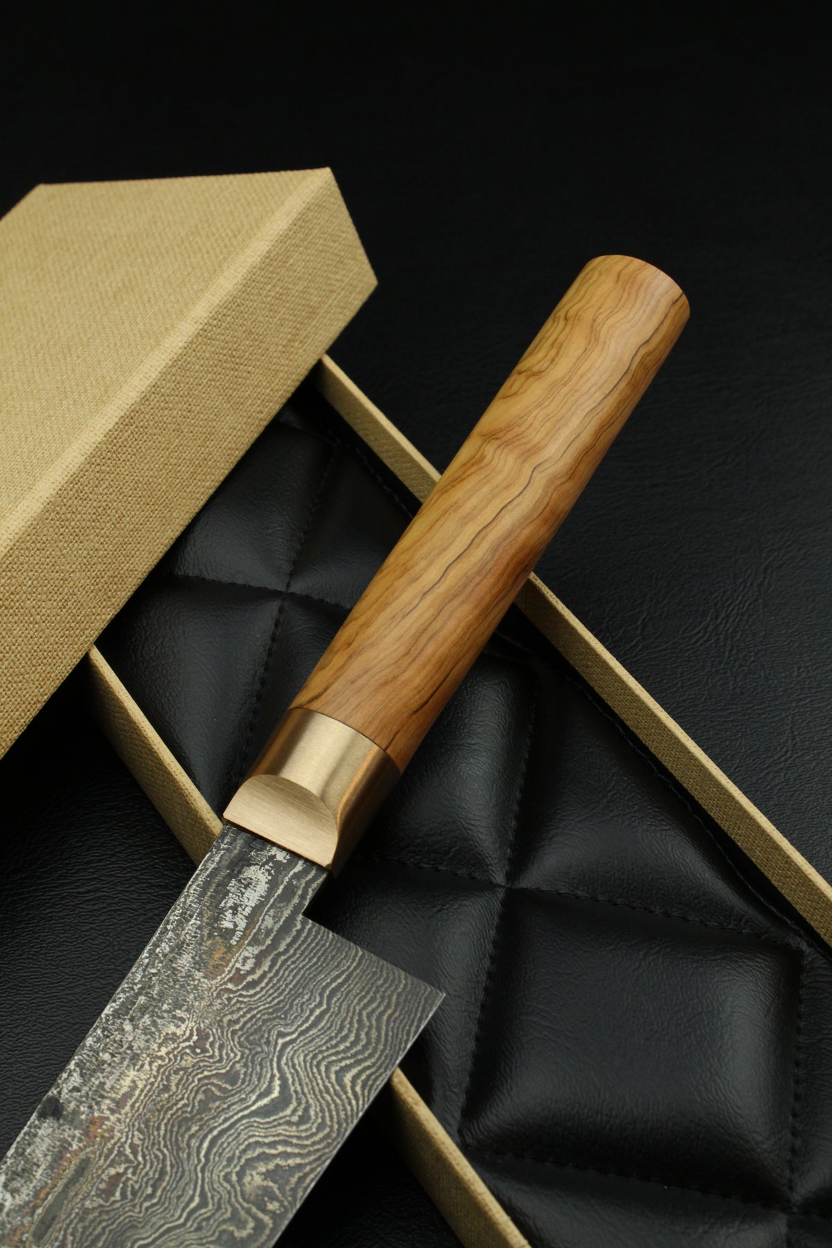 Damast-Santoku 320L Olive Oval 1.0