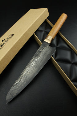 Damascus Gyuto 320L Olive Oval 2.0