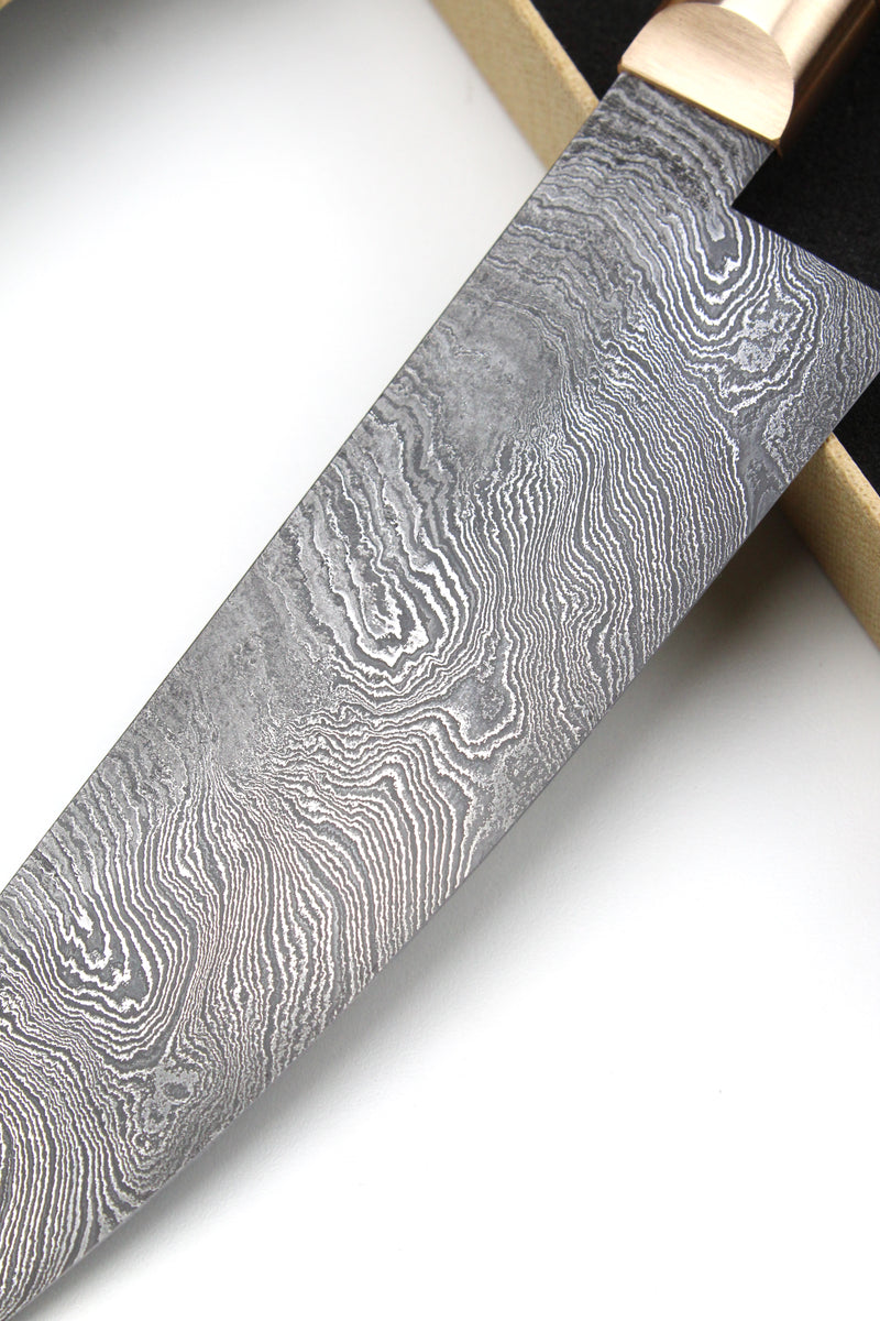 V2 Damascus Santoku Walnut