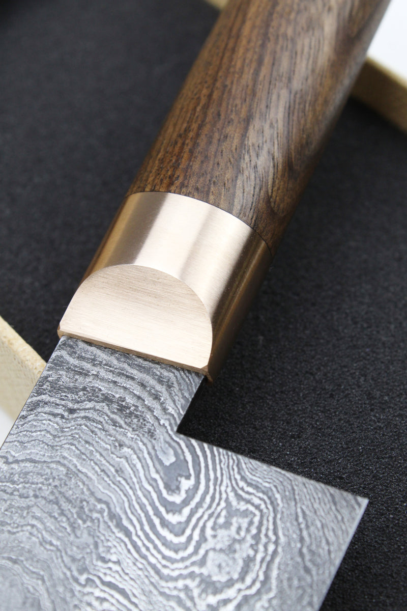 V2 Damascus Santoku Walnut