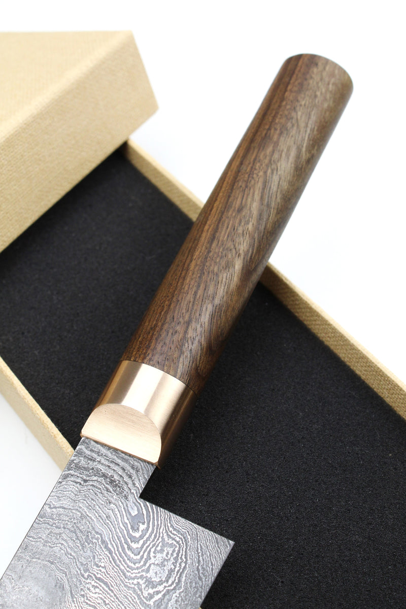 V2 Damascus Santoku Walnut