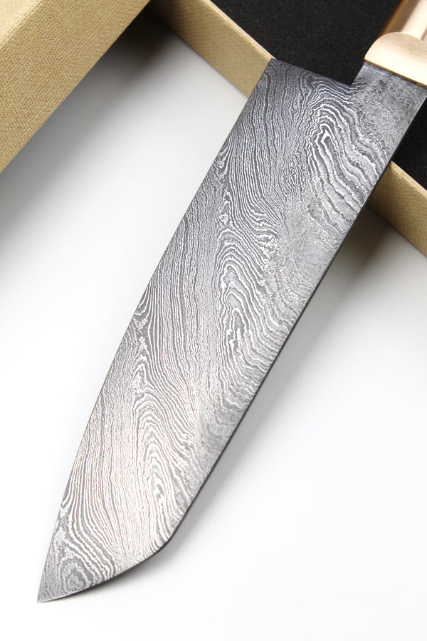 V2 Damascus Santoku Walnut