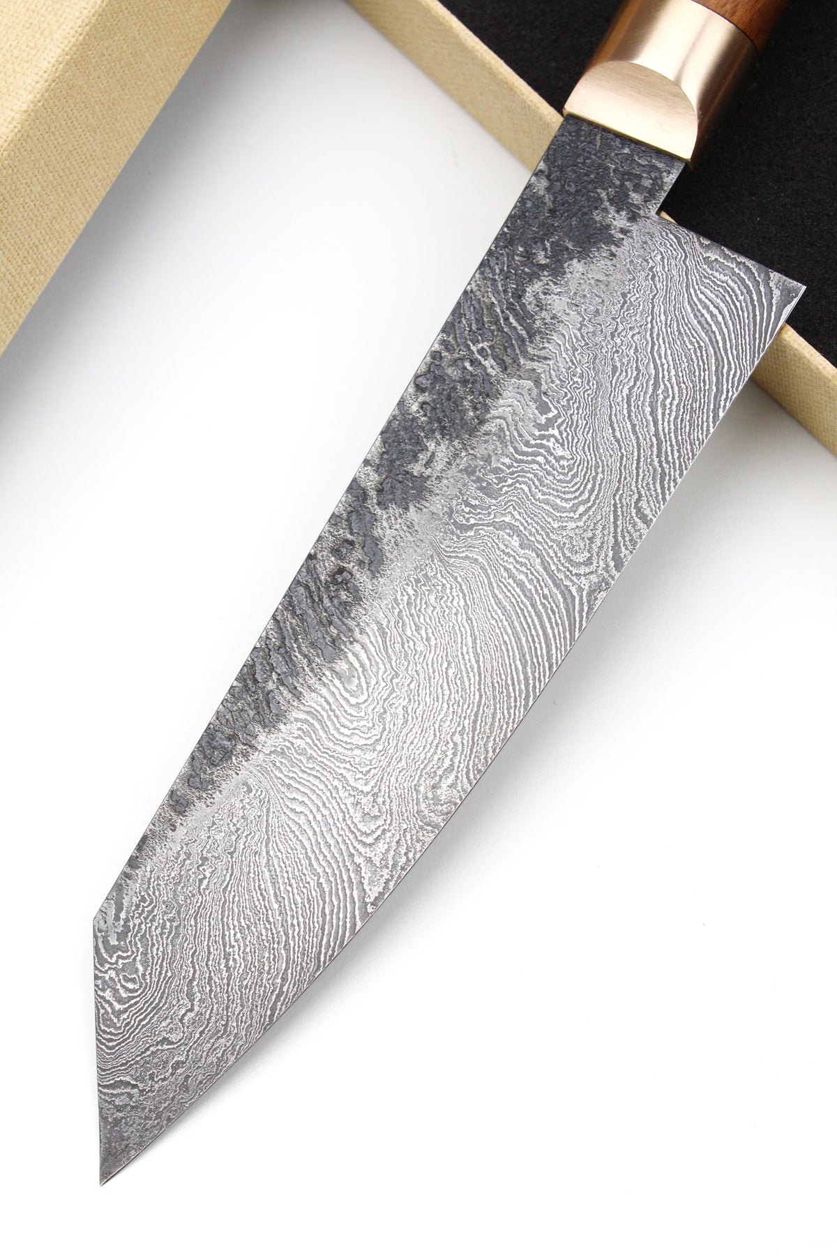 Damast Santoku 320L Ulmenholz