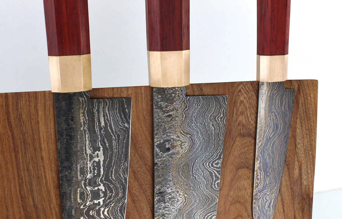 Premium-Messerset Octagonal Padauk