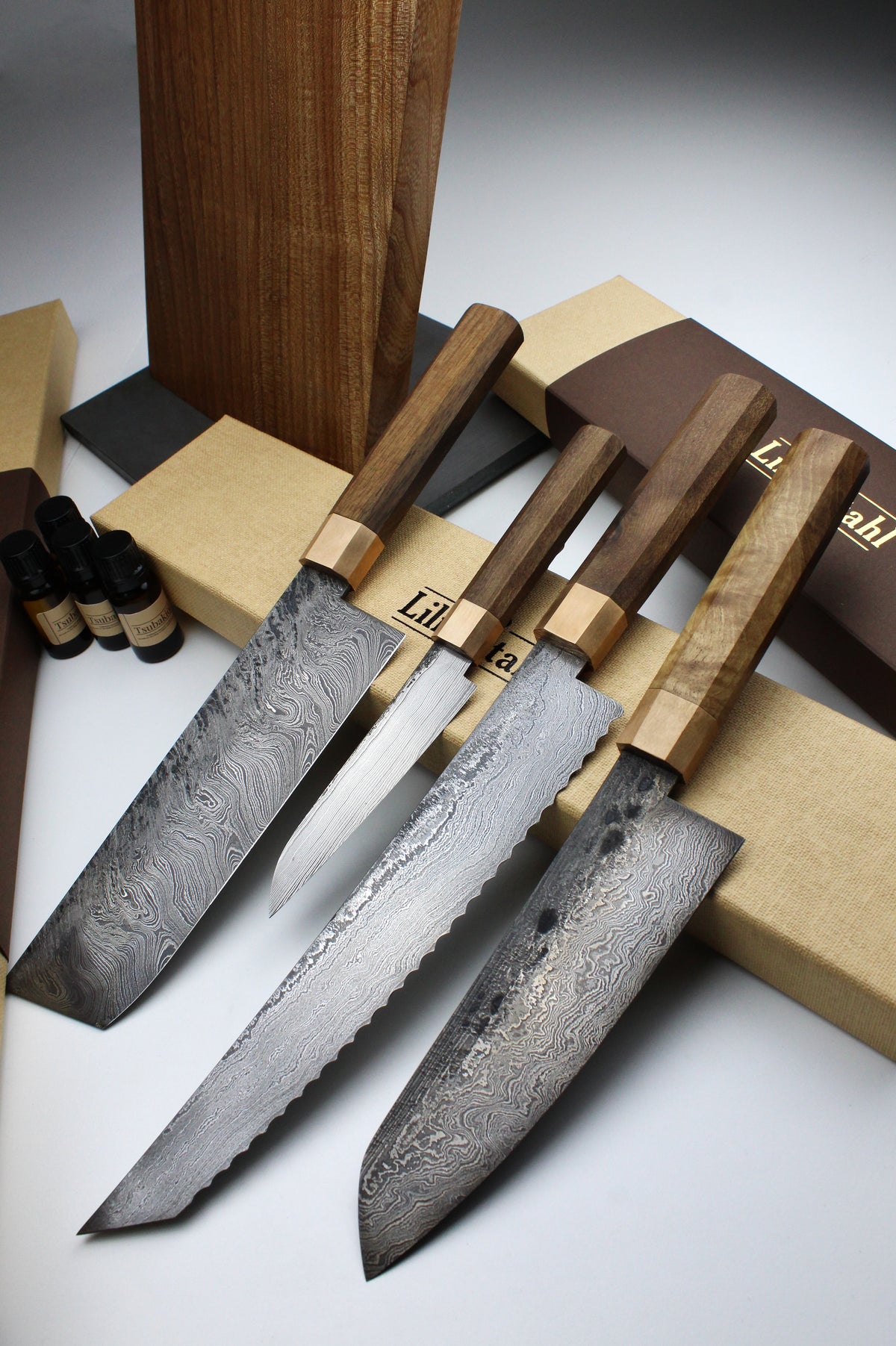 Premium-Messer-Set Octagonal Walnut