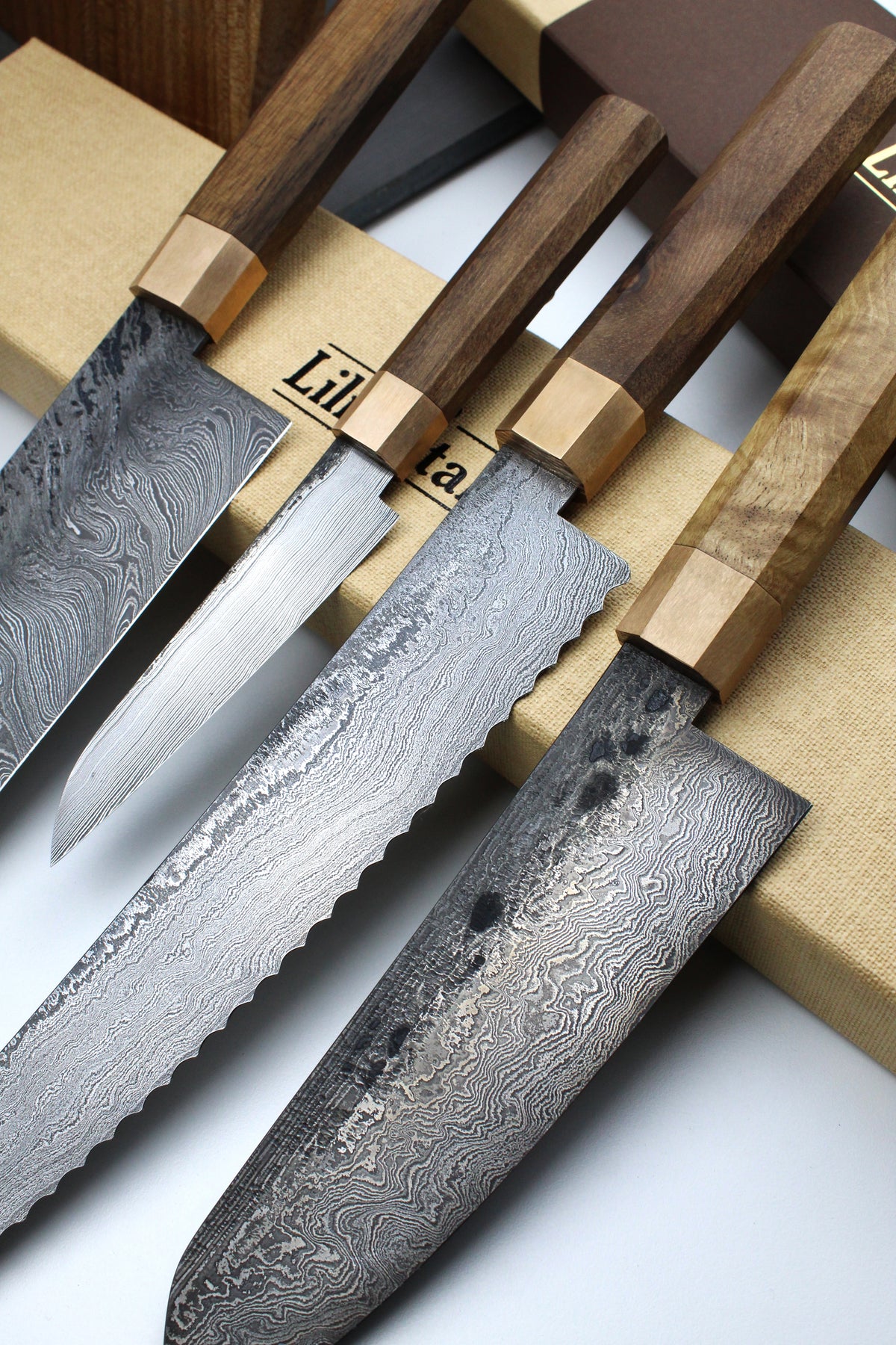 Premium-Messer-Set Octagonal Walnut