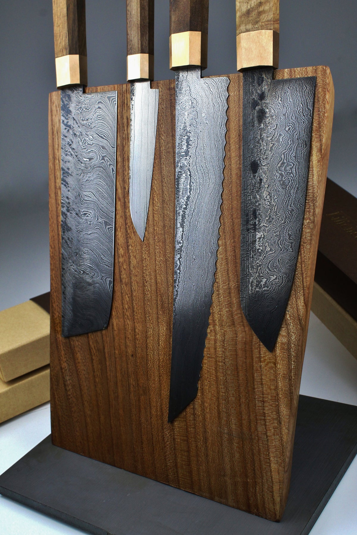 Premium-Messer-Set Octagonal Walnut