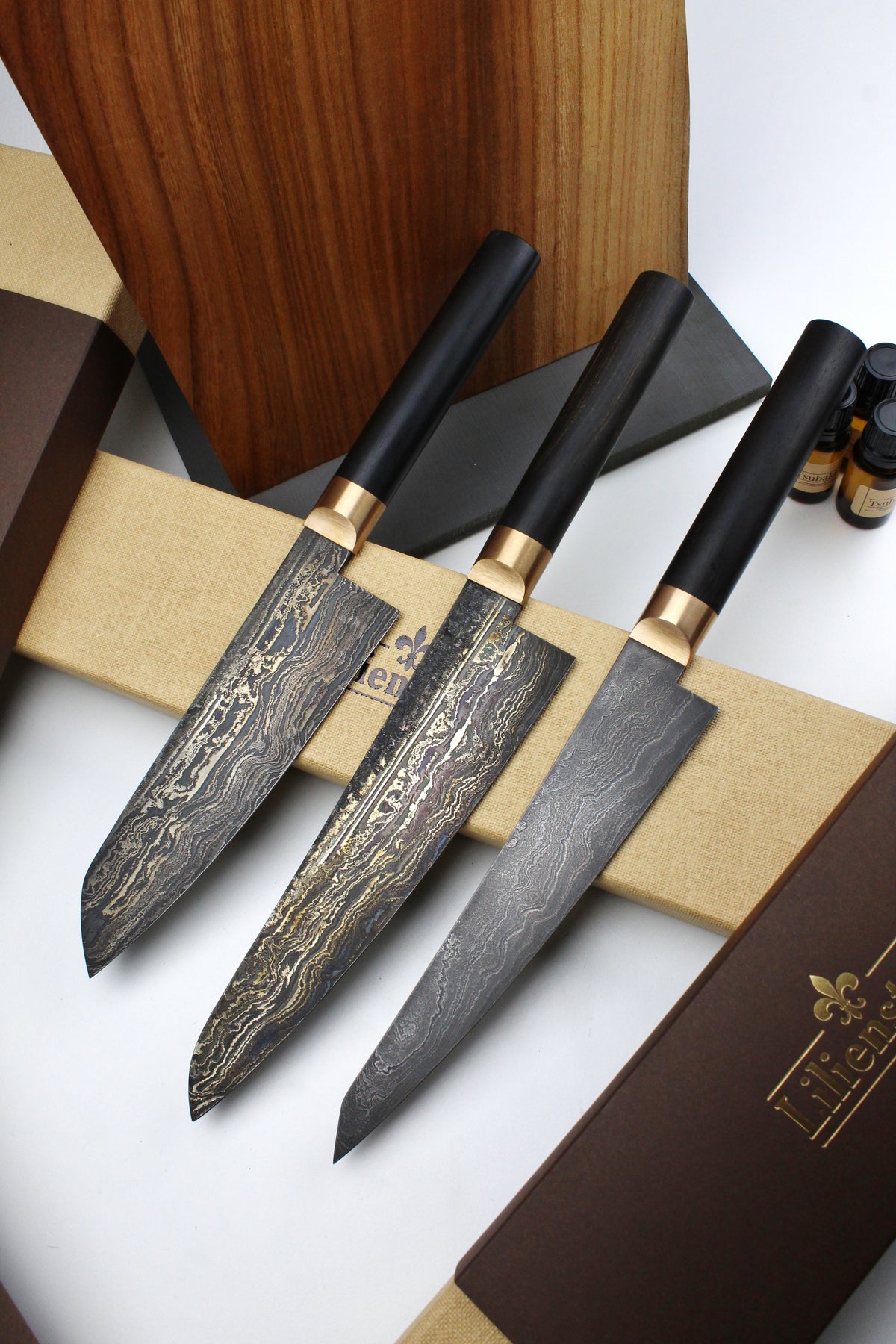 Premium-Messer-Set aus Black Ebony
