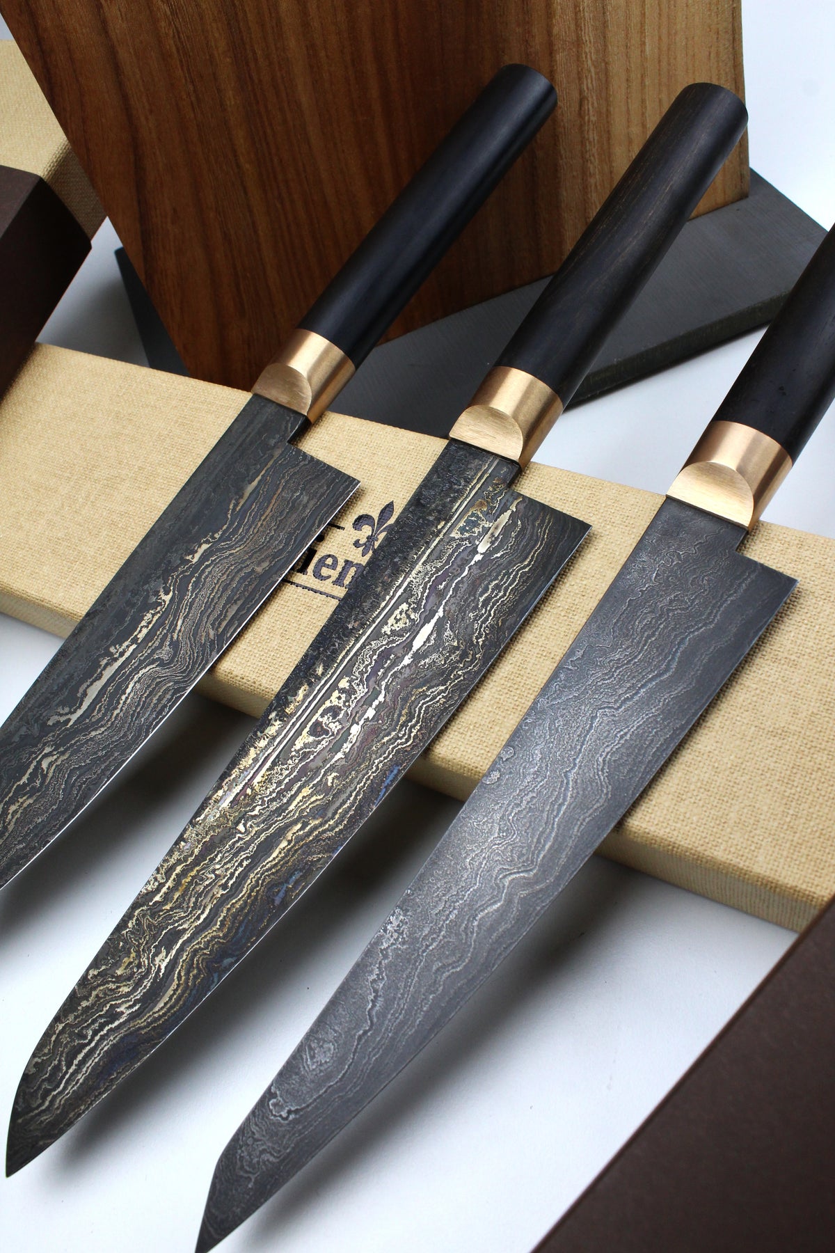 Premium-Messer-Set aus Black Ebony
